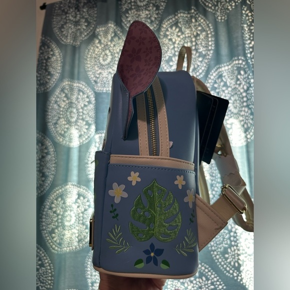 LOUNGEFLY DISNEY STITCH FLORAL COSPLAY MINI BACKPACK - Picture 5 of 8